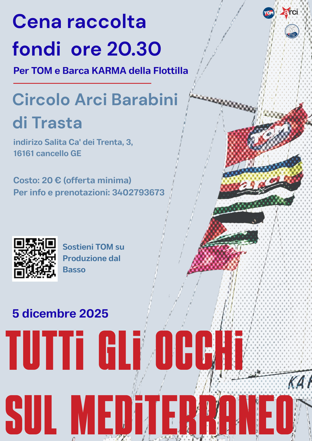 Cena raccolta fondi progetto TOM al Circolo Barabini di Trasta